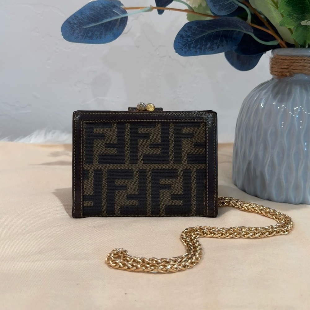 FENDI Zucca Kisslock Compact Small Wallet $799
